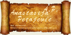 Anastasija Petojević vizit kartica